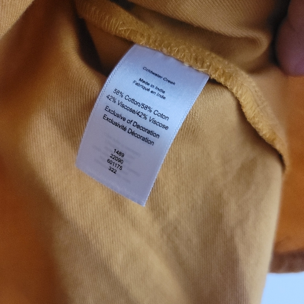 Coldwater Creek Women Small Marigold Yellow Embroidered Floral Popover Tunic - Picture 7 of 7